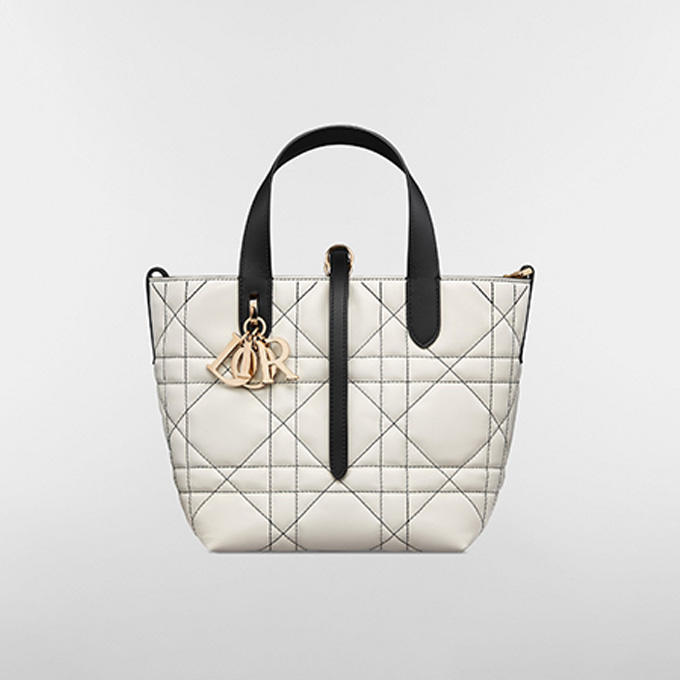 dior toujours mini two tone leather tote bag